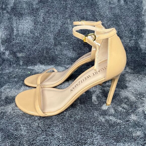 Stuart Weitzman Nudistcurve Ankle Strap Sandal Women size 9.5 - Picture 1 of 5